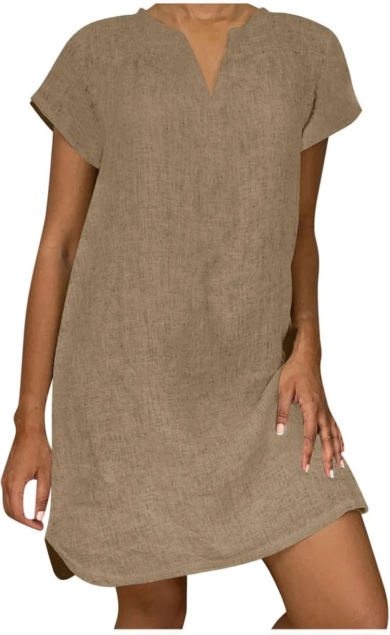 Cap Sleeve V Neck Sundress_best_review_1751358591