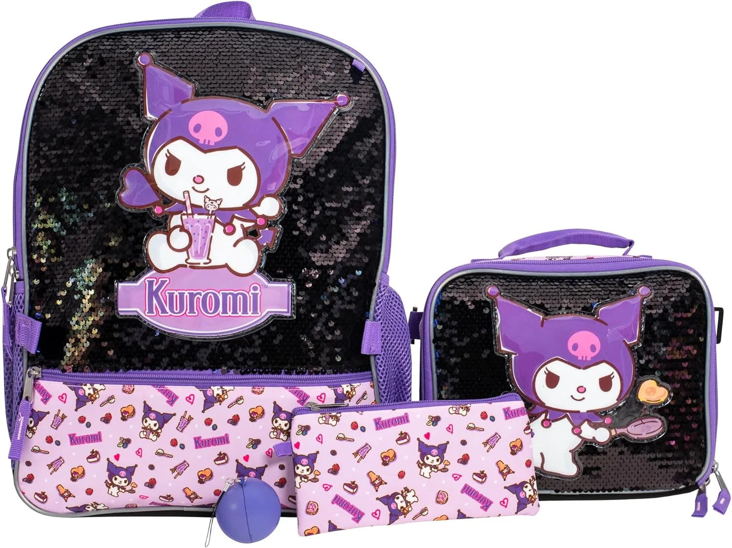 Kuromi 4-Piece School Backpack Set_best_review_1753001339