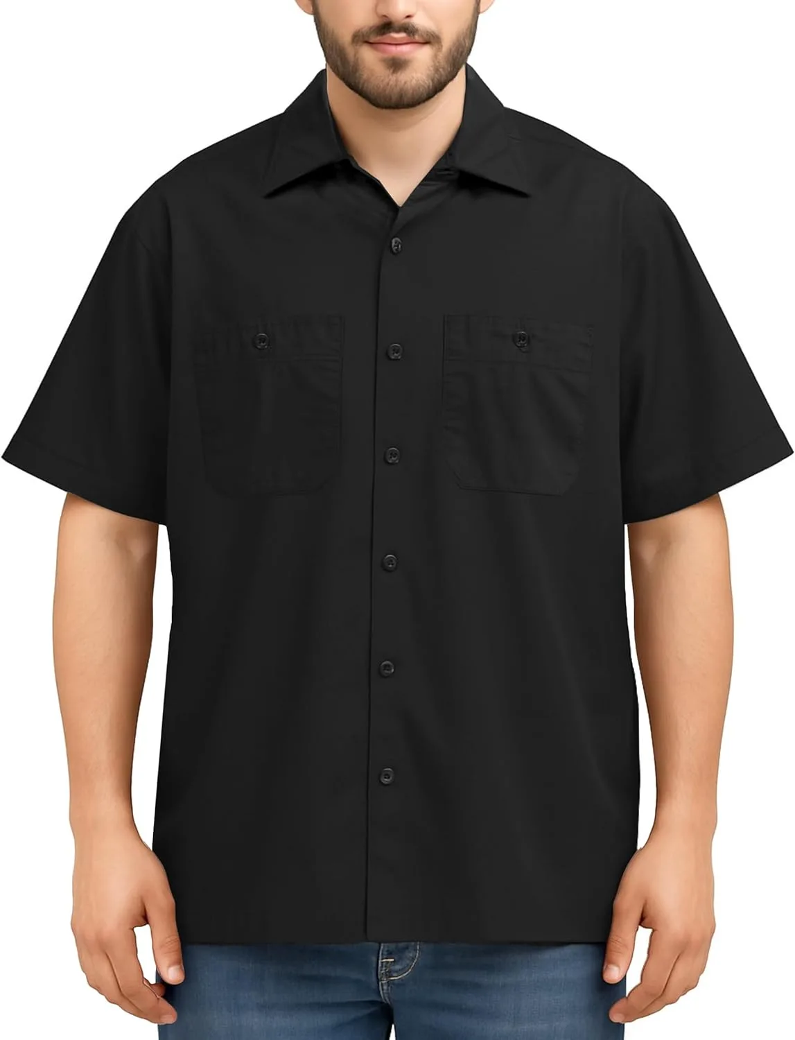 Men's durable work shirt relaxed fit_best_review_1751802545
