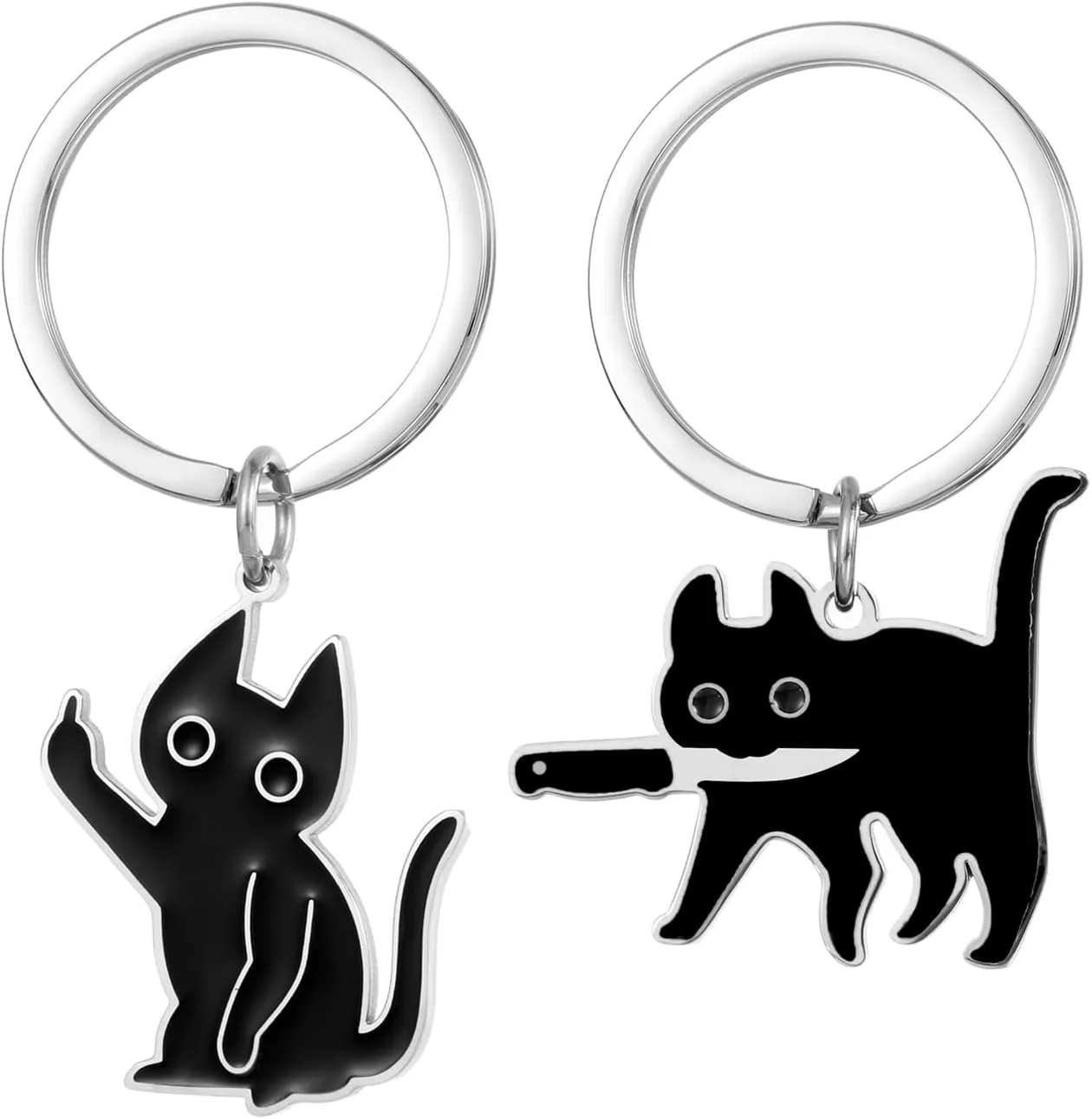 cute black cat keychain funny gift_best_review_1752934745